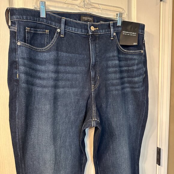 Banana Repubic | NWT 35 Premium Denim High Rise Slim Ankle Jeans Dark Wash 40 - Picture 5 of 9